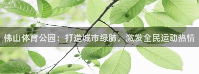 意昂体育4平台假的吗是真的吗吗：佛山体育公园：打造城市绿肺， 